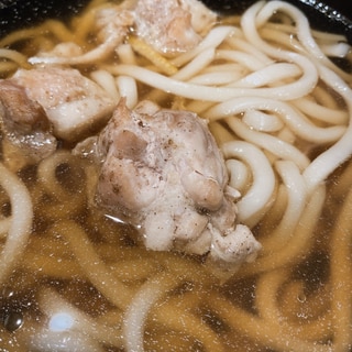 残り物の鶏もも肉の塩焼きをうどんにいれてみた！